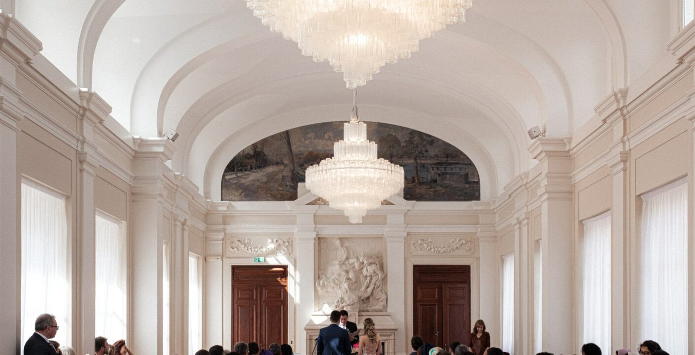 Civil ceremony in a beautiful city hall in Paris